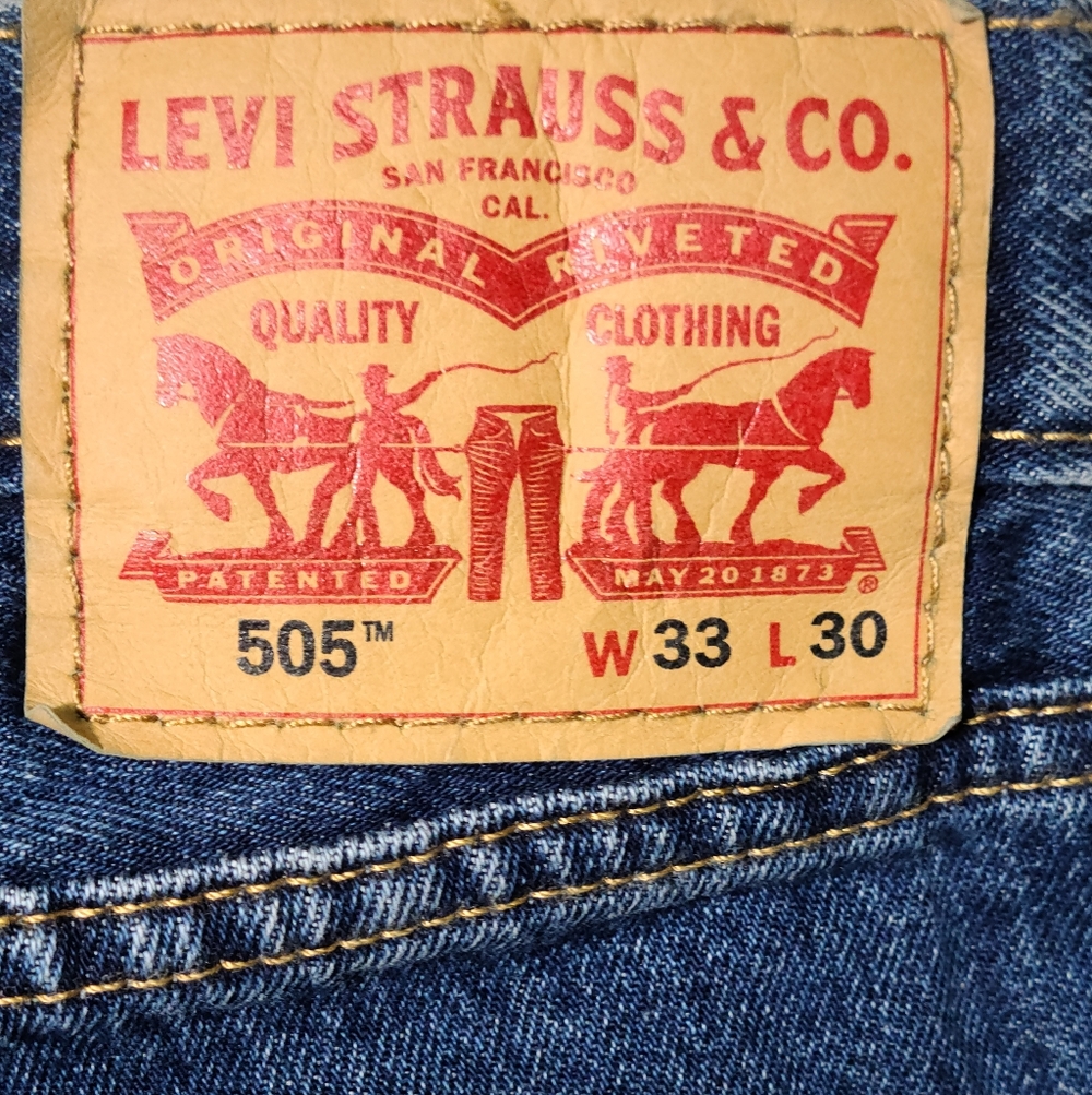Levi's 505 Regular Fit Blue Jeans Men 33x30 NEW - Picture 3 of 3